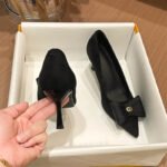 Women's black bow high heels - Image 4