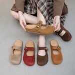 Bean-shaped women's slip-on flat shoes