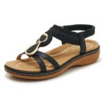 New Summer Amazonian Woven Metal Buckle Comfortable Wedge Sandals - Dropshipping Available - Image 2
