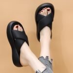 Polka dot platform flip-flops, height-increasing, suitable for outdoor use, - Image 4