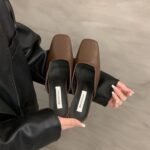 Elegant High-Heeled Closed-Toe Slippers, Perfect For Spring Chunky Heel, Comfortable And Low-Cut. - Image 5