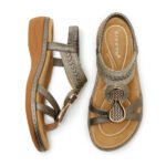 New Summer Amazonian Woven Metal Buckle Comfortable Wedge Sandals - Dropshipping Available - Image 4