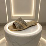Cross-Border Plus-Size Women's Outerwear Rhinestone Mesh Sandals, Sweet Style African Flat Sandals, Flip-Flops. - Image 3