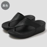 Women's wedge flip-flops, summer style, suitable for outdoor use, - Image 2