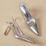 New Pointed Toe Color Block Stiletto Heel Open Back Versatile Elegant Fairy Style Artistic Gentle High Heeled Shoes for Women - Image 5
